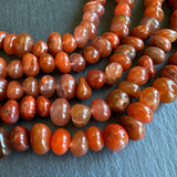 Medium red agate (dyed) nugget beads - 15" strand