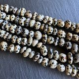 Medium dalmatian jasper nugget beads - 15" strand