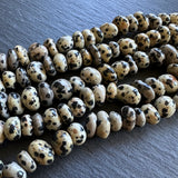 Medium dalmatian jasper nugget beads - 15" strand