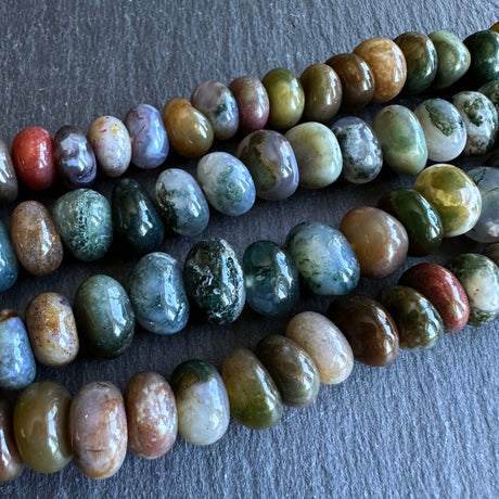 Medium indian agate nugget beads - 15" strand