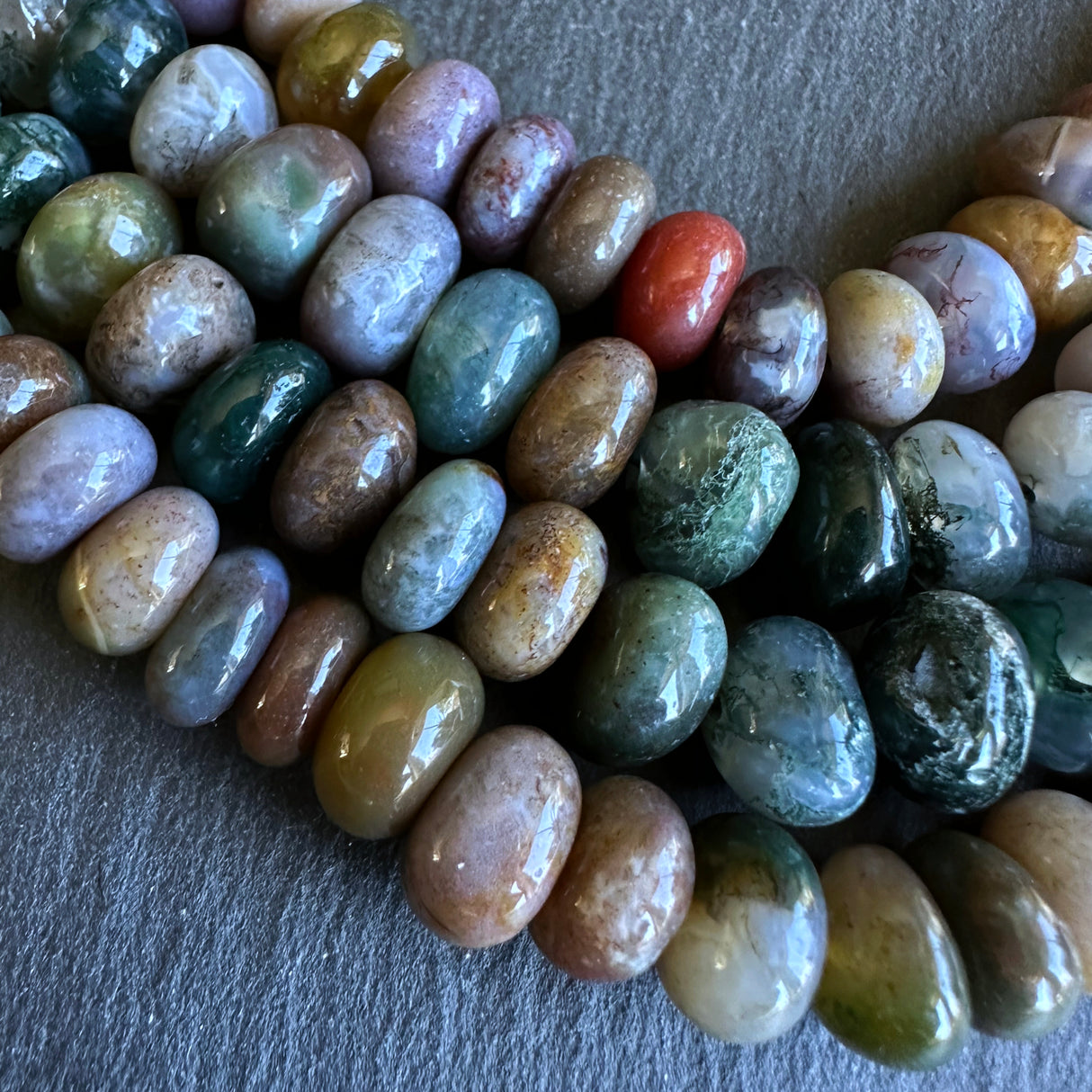 Medium indian agate nugget beads - 15" strand