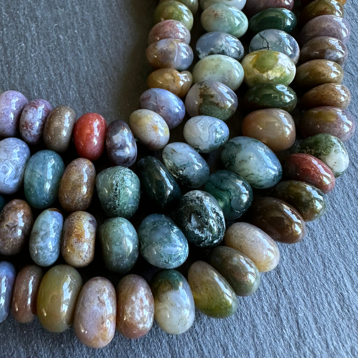 Medium indian agate nugget beads - 15" strand