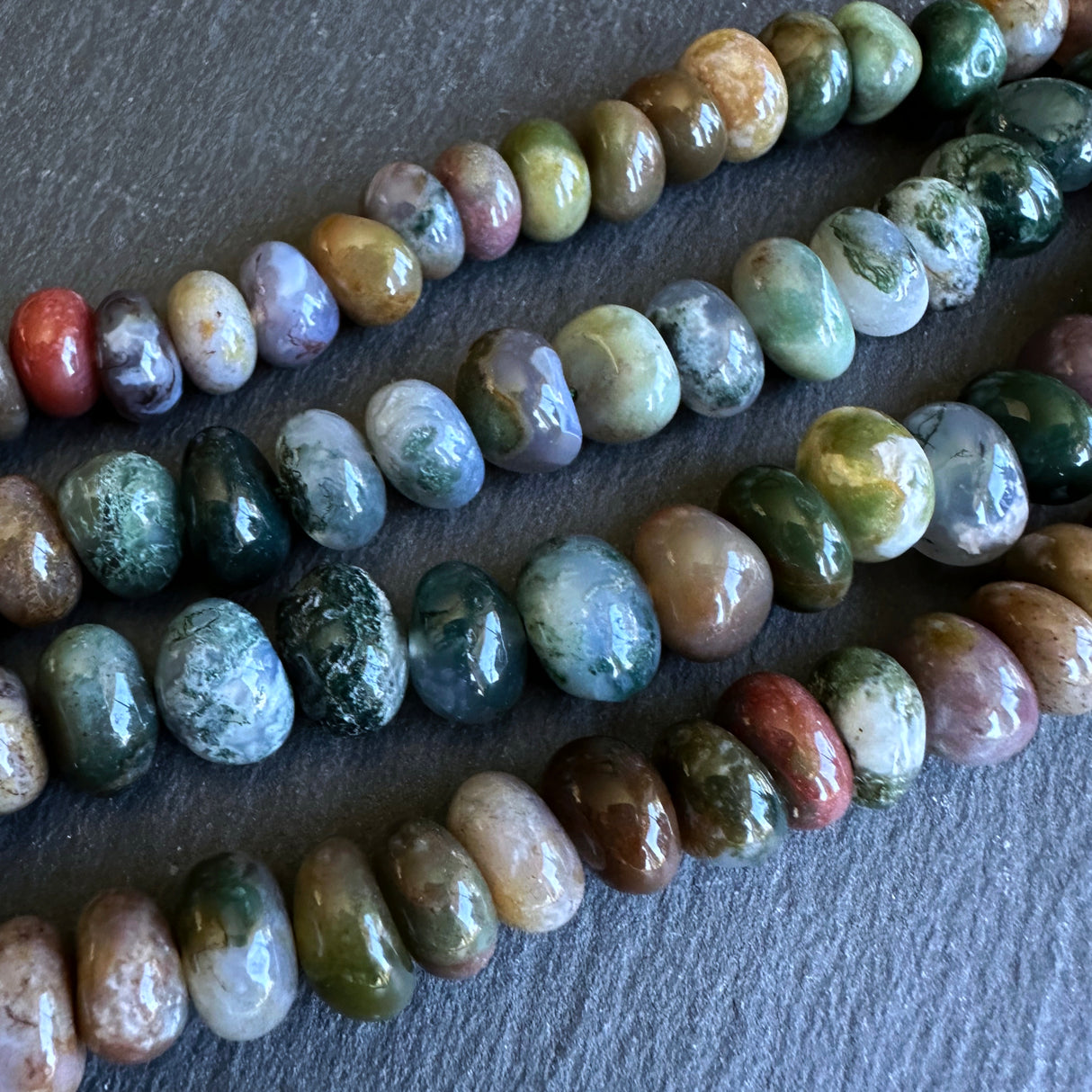 Medium indian agate nugget beads - 15" strand