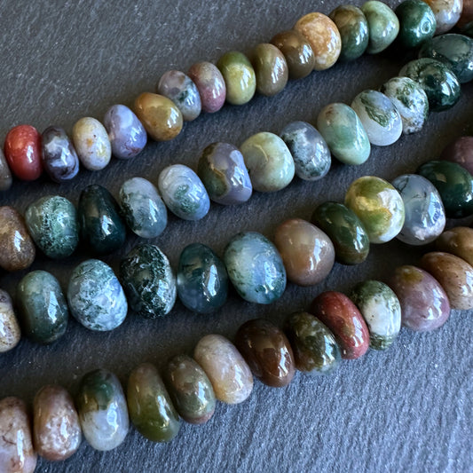 Medium indian agate nugget beads - 15" strand