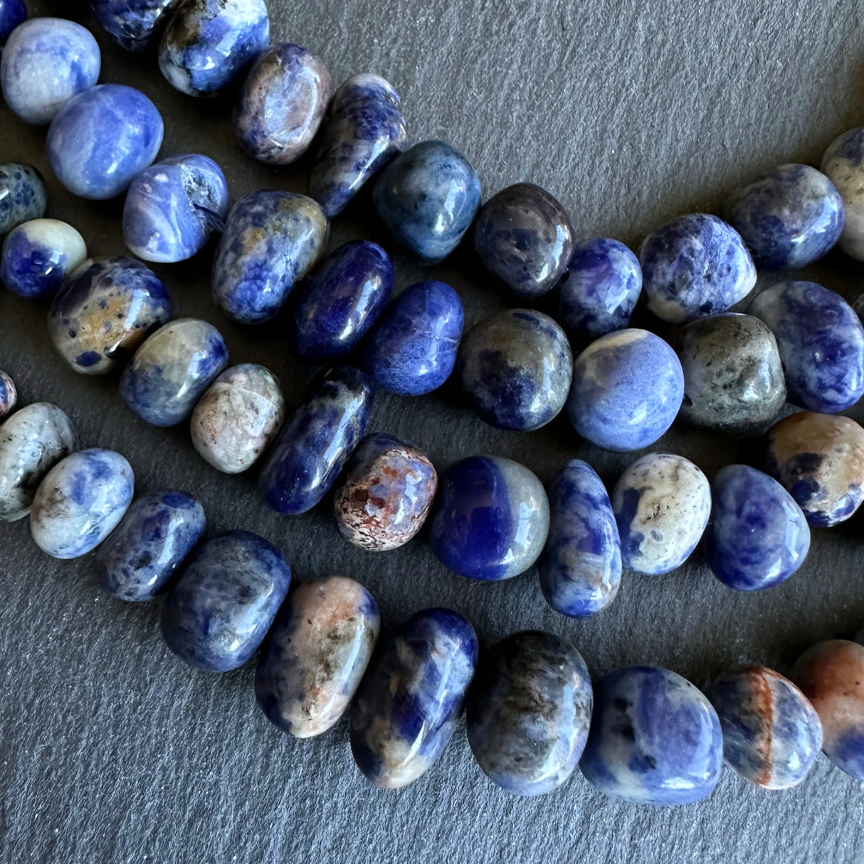 Medium sodalite nugget beads - 15" strand