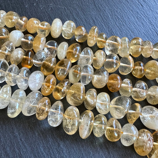 Medium citrine nugget beads - 15" strand