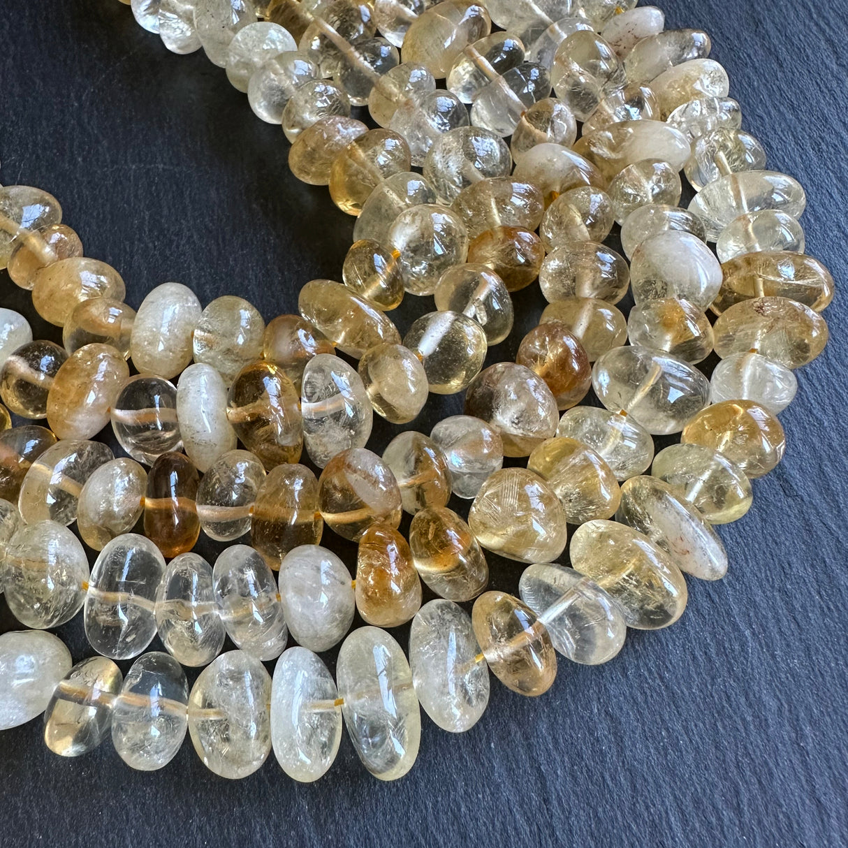 Medium citrine nugget beads - 15" strand