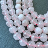 10mm rose quartz beads (undyed) - round - smooth - 15" strand - approx. 35 beads