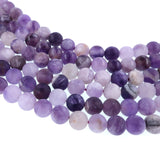 6mm Chevron Amethyst Matte Beads, sold per 15" strand