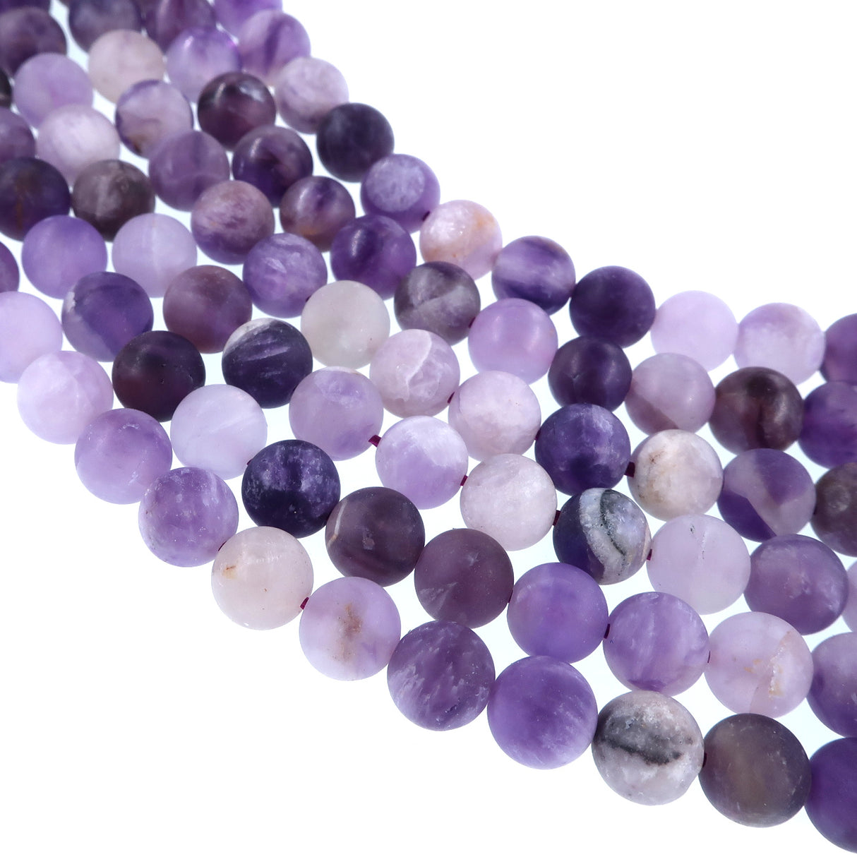 6mm Chevron Amethyst Matte Beads, sold per 15" strand