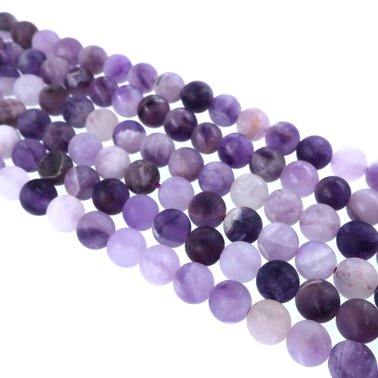 6mm Chevron Amethyst Matte Beads, sold per 15" strand