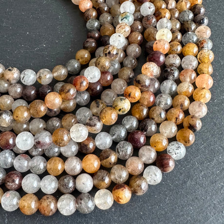 6mm lodolite beads - round - smooth - 15" strand - approx. 65 beads