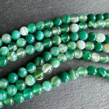 6mm seagreen striped agate beads - round - smooth - 15" strand - approx. 60 beads ST1-10