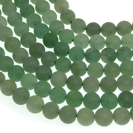 8mm - Green Aventurine - Round - Frosted