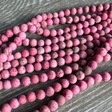 8mm pink crazy agate - round - matte