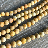 8mm yellow crazy agate - round - matte