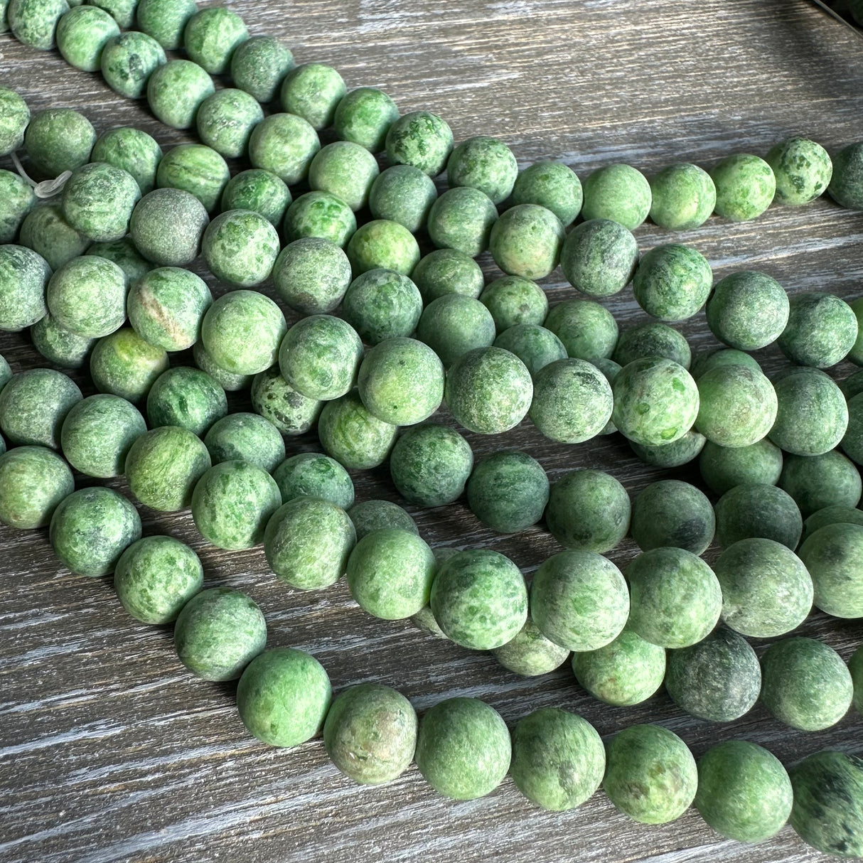 8mm green crazy agate - round - matte