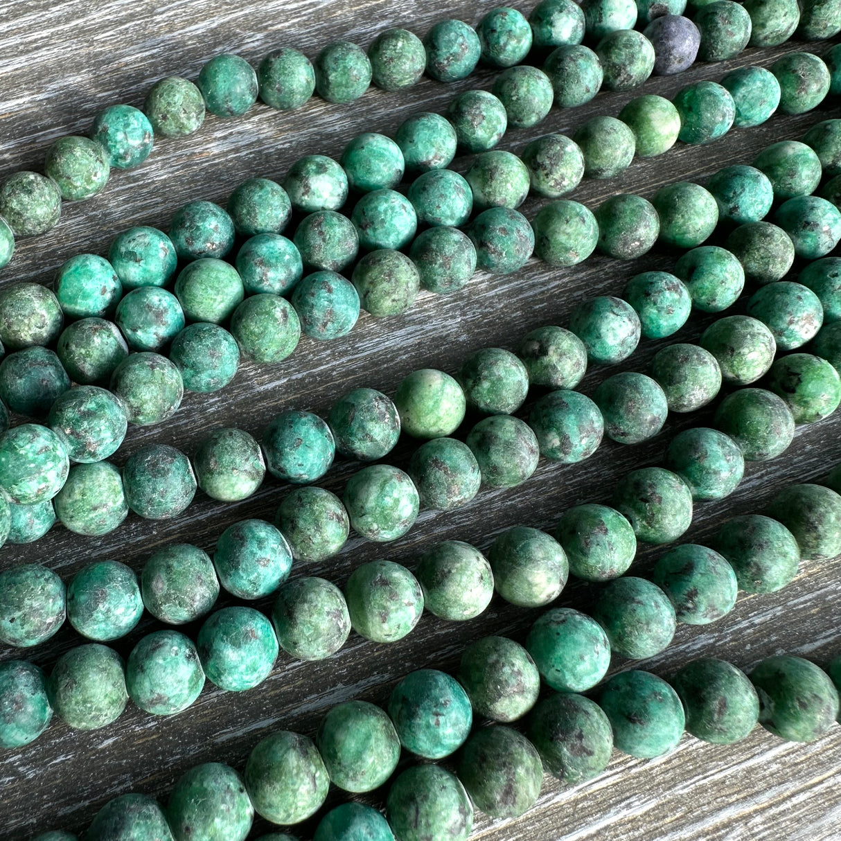 8mm seagreen crazy agate - round - matte