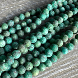 8mm seagreen crazy agate - round - matte