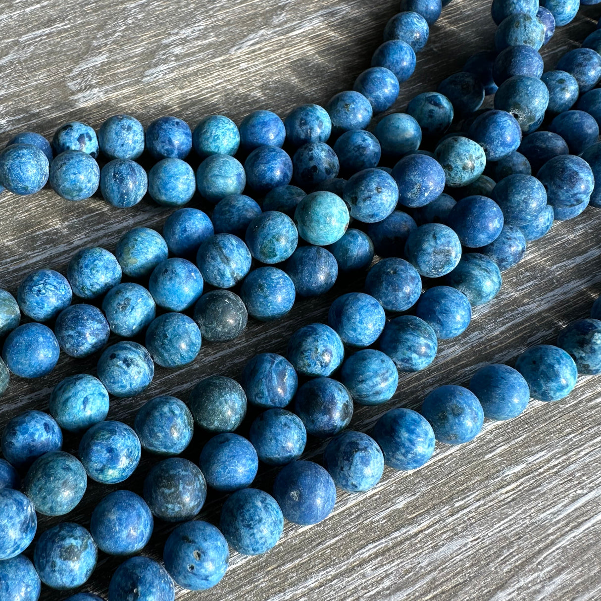 8mm dark blue crazy agate - round - matte