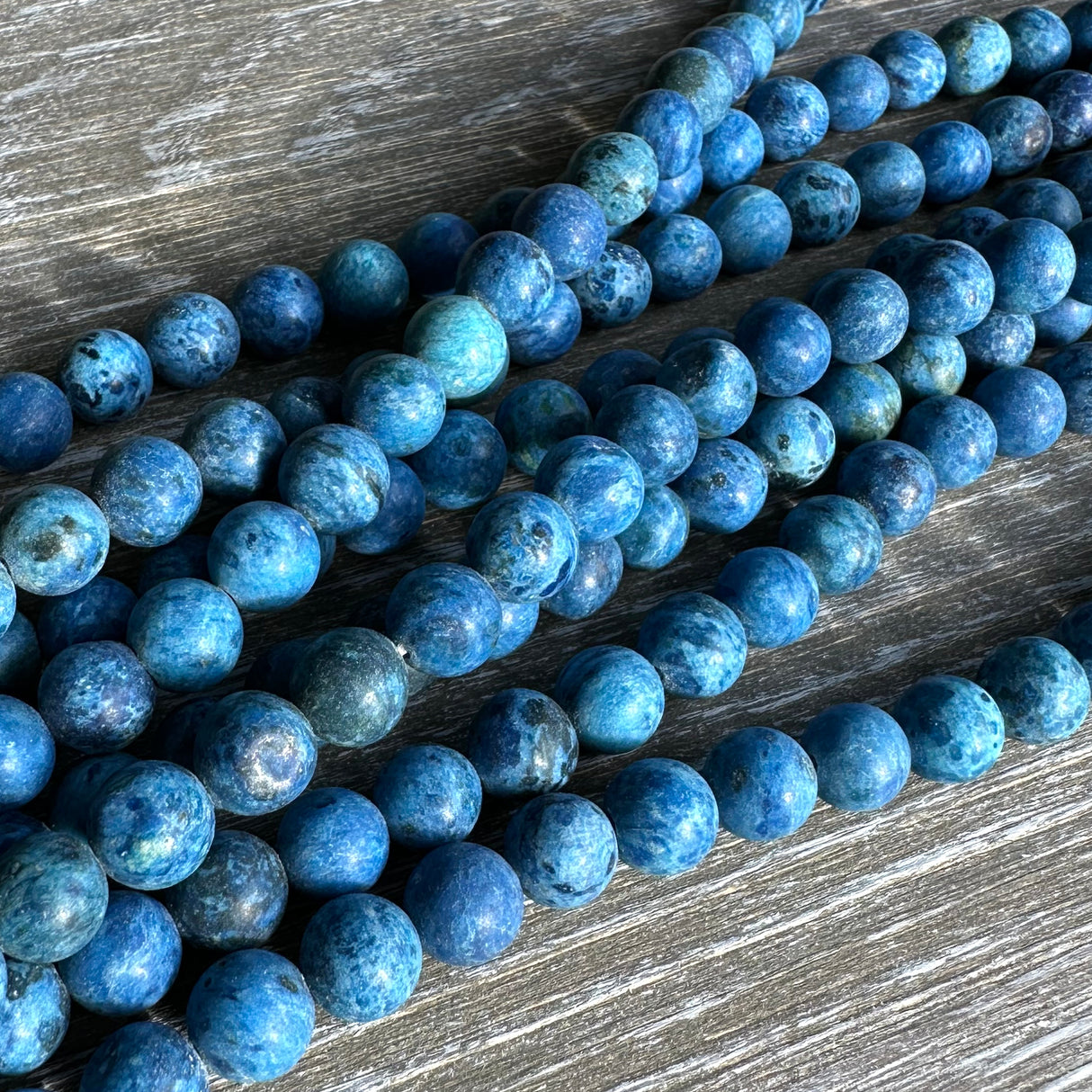 8mm dark blue crazy agate - round - matte