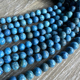 8mm dark blue crazy agate - round - matte