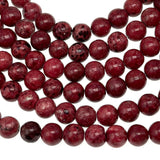 8mm red crazy agate - round - smooth