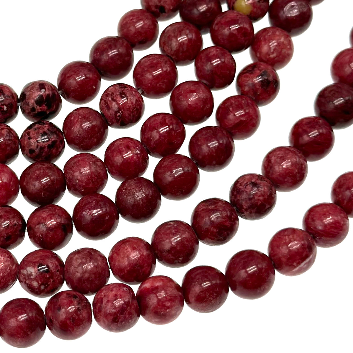 8mm red crazy agate - round - smooth