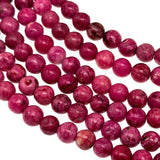 8mm fuschia crazy agate - round - smooth