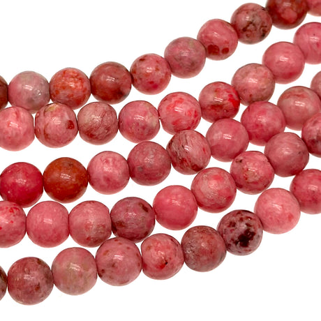 8mm light pink crazy agate - round - smooth