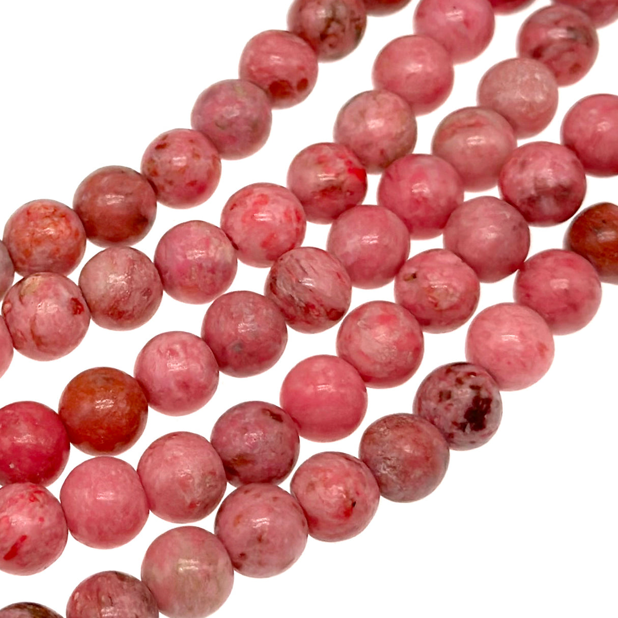 8mm light pink crazy agate - round - smooth