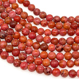 8mm pink & orange crazy agate - round - smooth