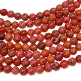 8mm pink & orange crazy agate - round - smooth