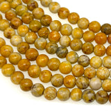 8mm yellow crazy agate - round - smooth