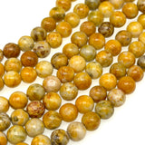 8mm yellow crazy agate - round - smooth