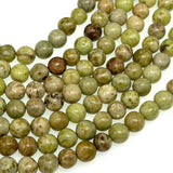 8mm pale green crazy agate - round - smooth