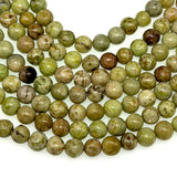 8mm pale green crazy agate - round - smooth