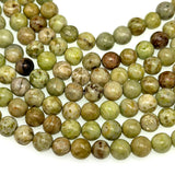 8mm pale green crazy agate - round - smooth