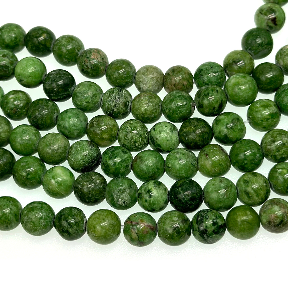 8mm green crazy agate - round - smooth