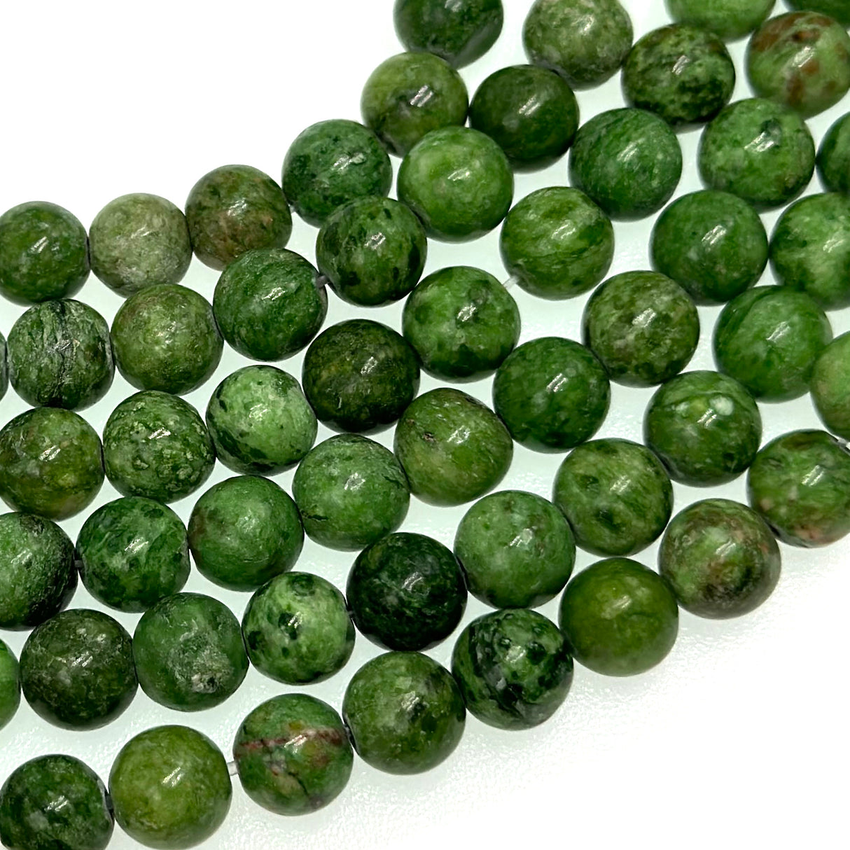 8mm green crazy agate - round - smooth