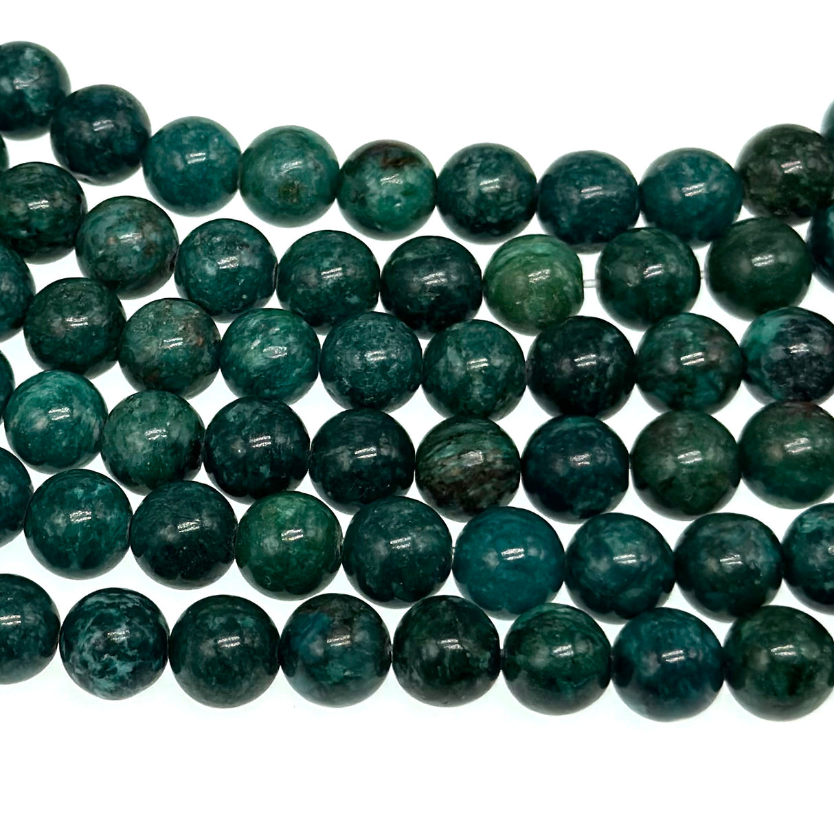 8mm dark teal crazy agate - round - smooth