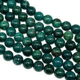 8mm dark teal crazy agate - round - smooth