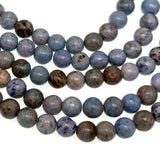 8mm pale blue crazy agate - round- smooth