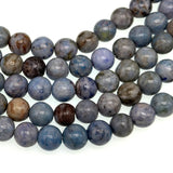 8mm pale blue crazy agate - round- smooth