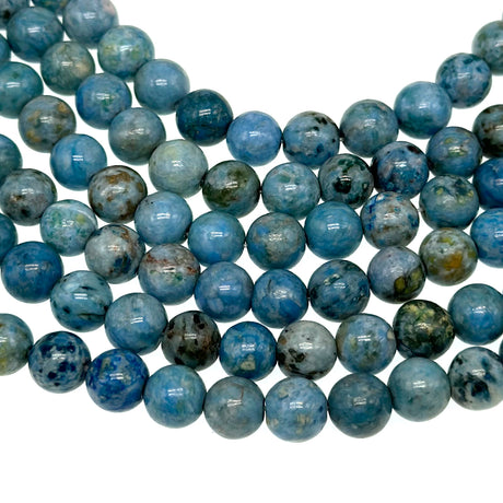 8mm medium blue crazy agate - round - smooth