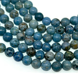 8mm medium blue crazy agate - round - smooth