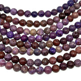 8mm purple crazy agate - round - smooth