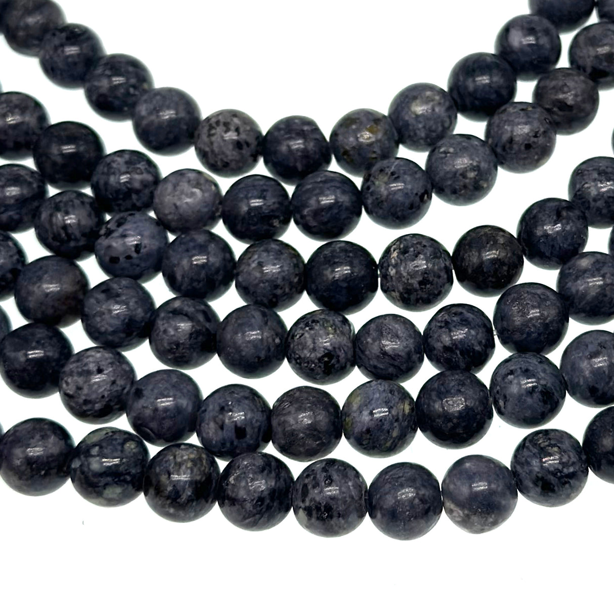 8mm charcoal crazy agate - round - smooth