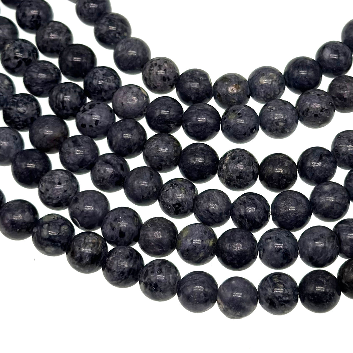 8mm charcoal crazy agate - round - smooth