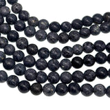 8mm charcoal crazy agate - round - smooth